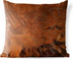 Tuinkussen - Patronen - Luxe - Blad - Brons - 40x40 Cm - Weerbestendig