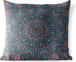 Buitenkussens - Tuin - Mandala Met Natuurvormen - 60x60 Cm